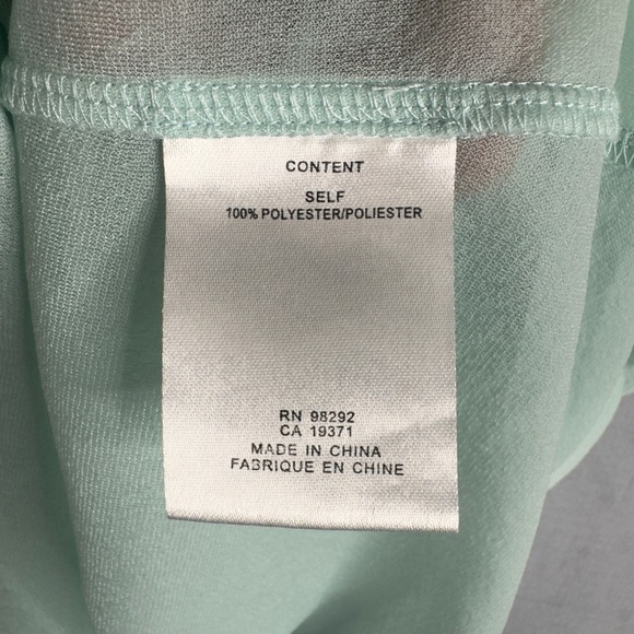 Tibi Sheer Mesh Stripe T Shirt Women's Top Size XL Pale Blue Short Sleeve - Picture 4 of 7